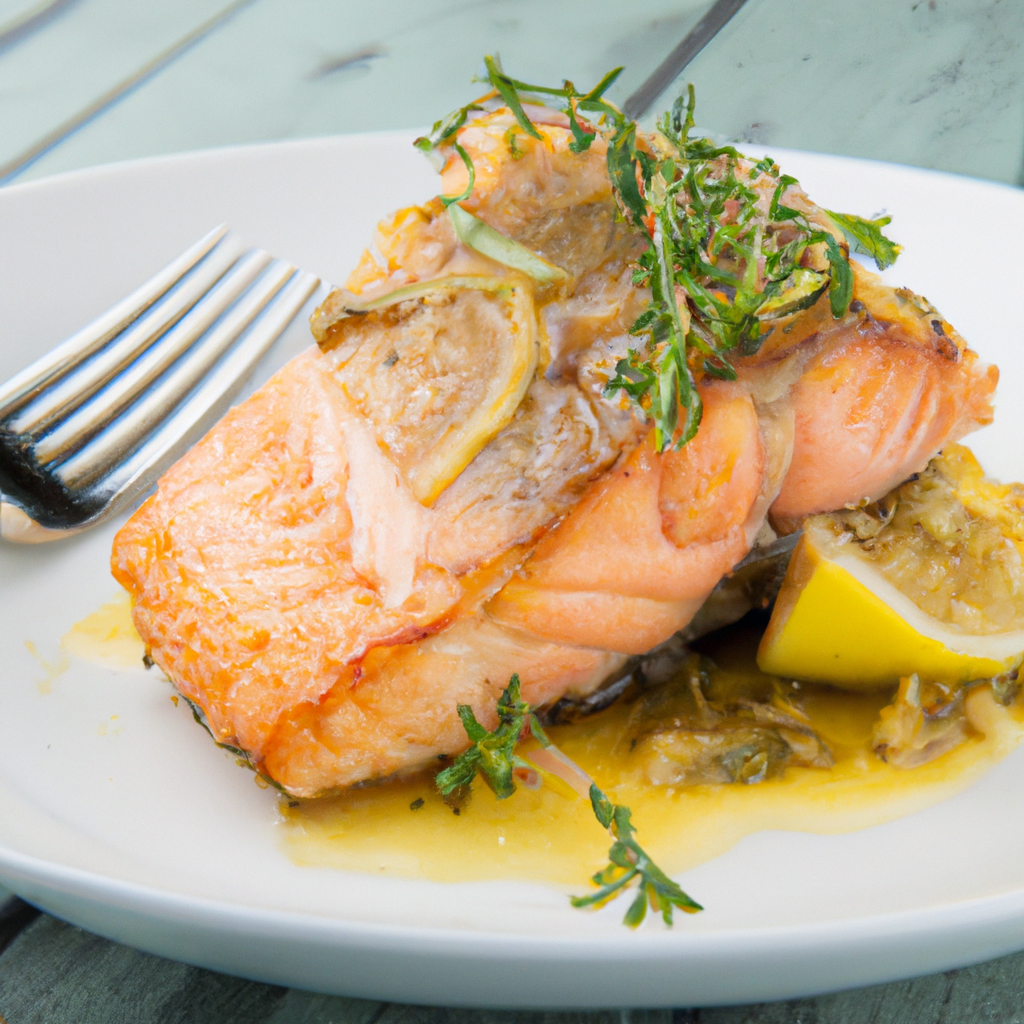 Gebratener Lachs Mit Zitronen Kr Uter So E Fetti De