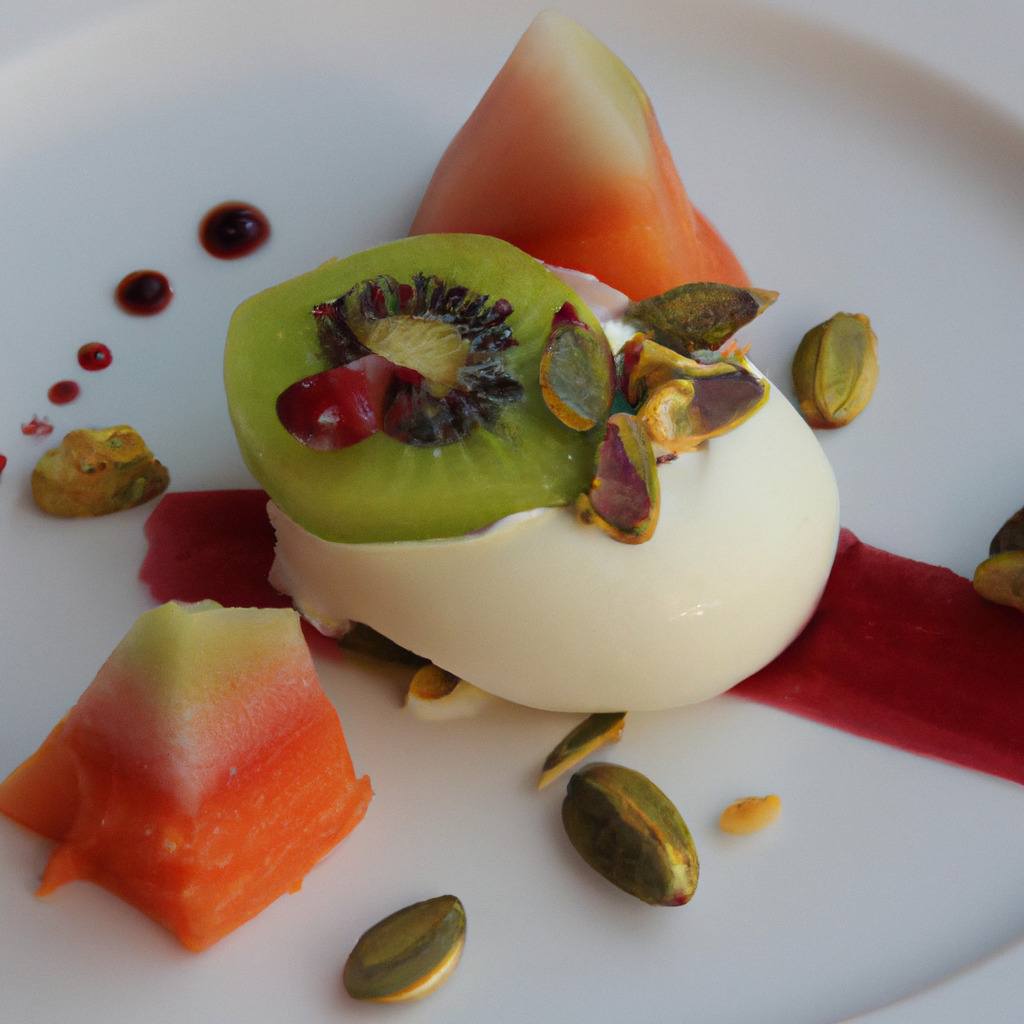 Obst Dessert Mit Pistaziencreme Fetti De