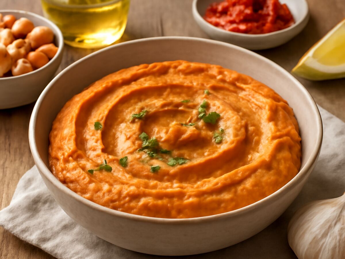Ajvar-Hummus-Dip aus dem Mixtopf