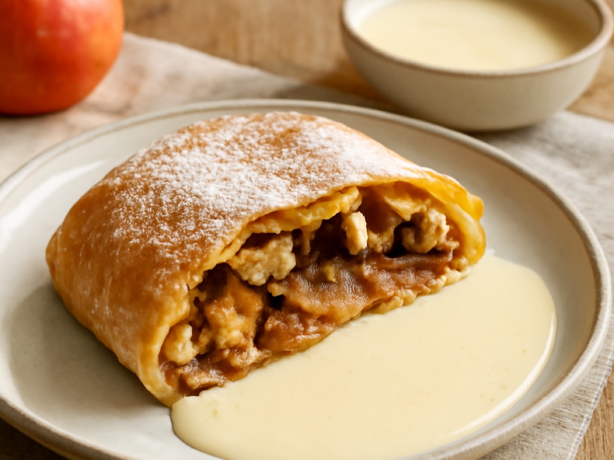 Apfelstrudel mit Vanillesauce