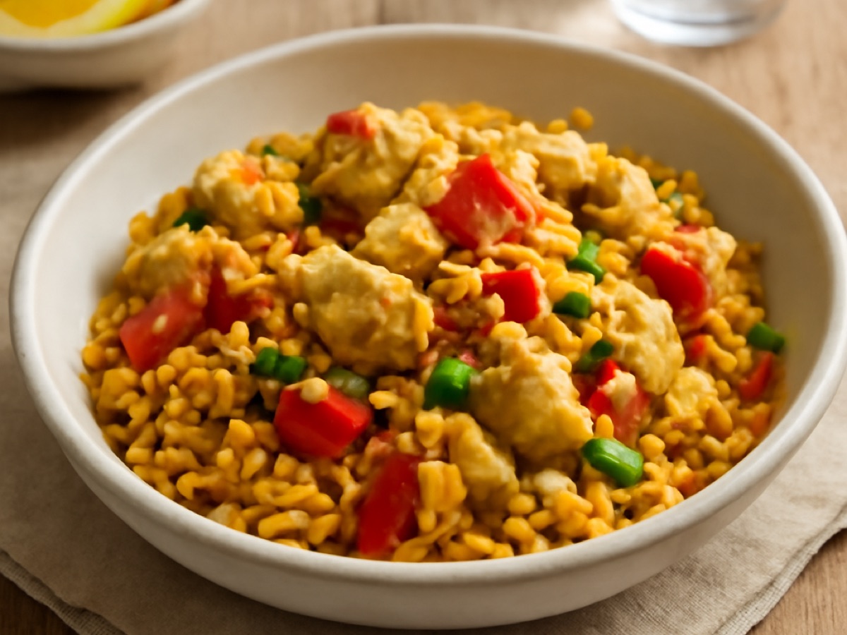 Arroz a la Valenciana – Spanischer Reis mit Gemüse und Hühnchen