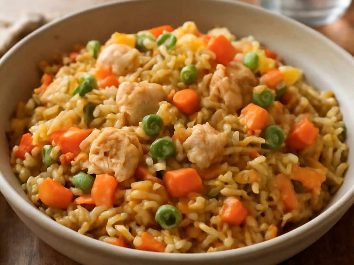 Arroz de Frango com Legumes – Hähnchenreis mit Gemüse aus dem Mixtopf