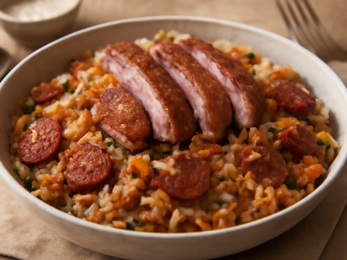 Arroz de Pato com Chouriço e Legumes – Portugiesischer Entenreis mit Wurst und Gemüse