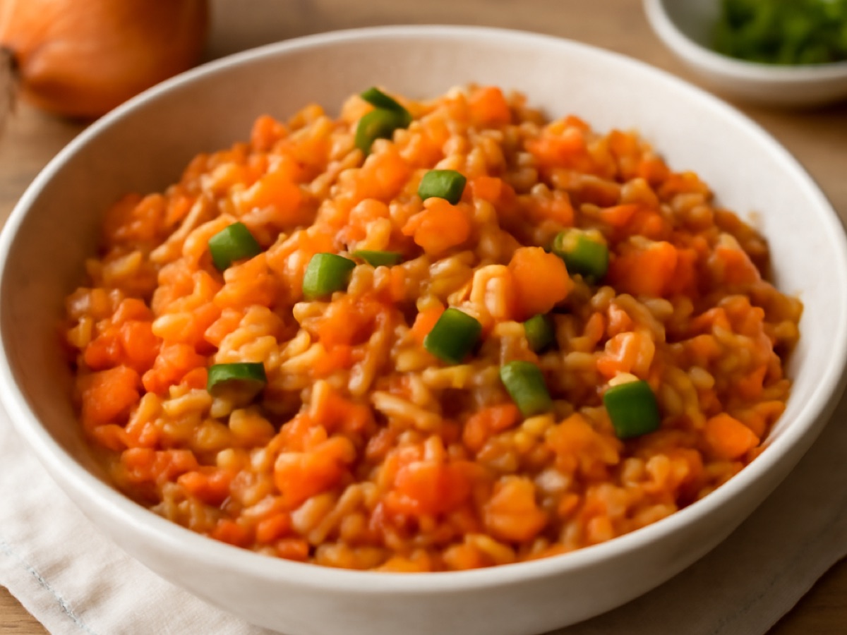 Arroz de Tomate com Legumes – Portugiesisches Reisgericht mit Tomaten und Gemüse (vegan)