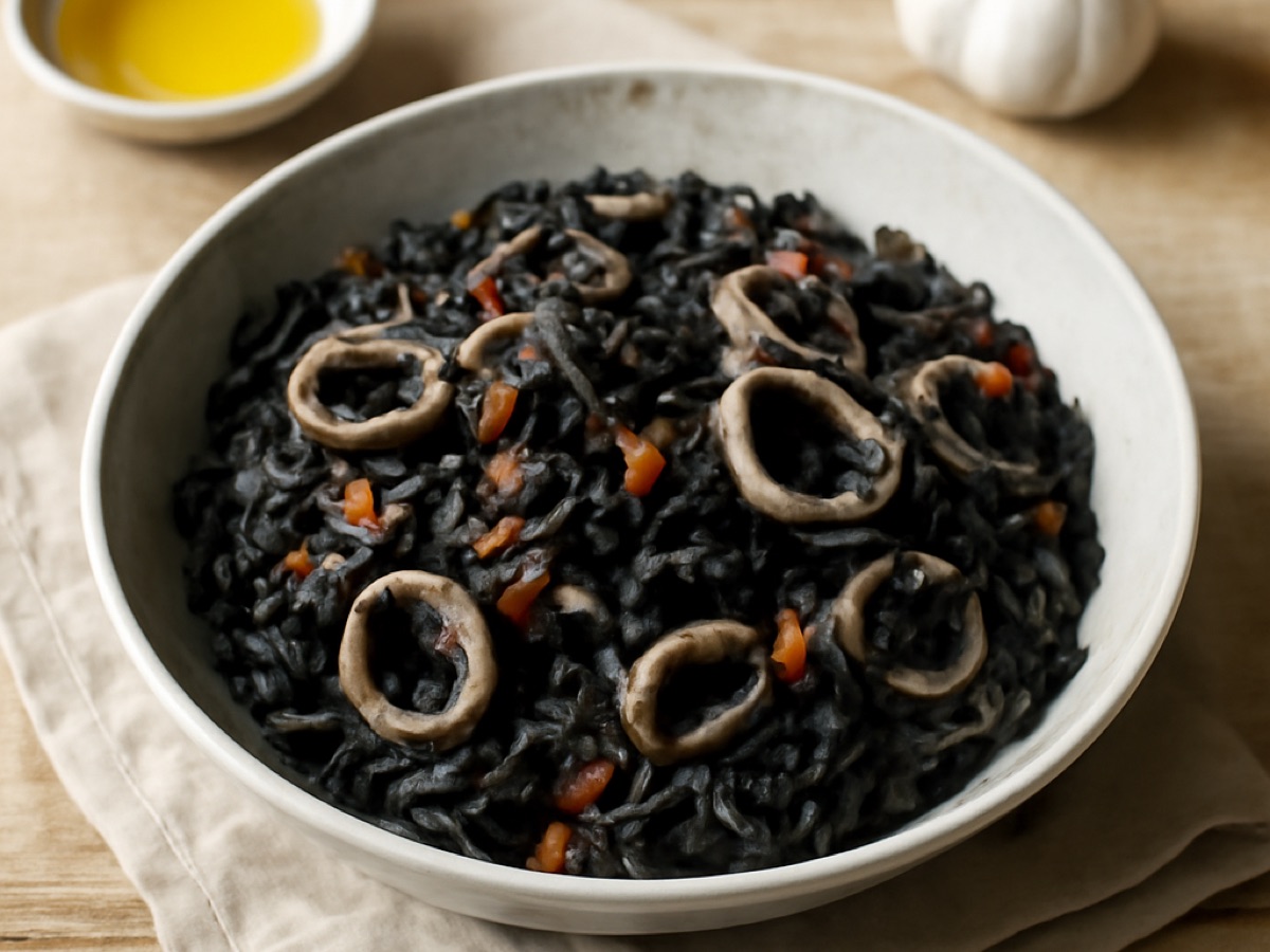 Arroz Negro – Schwarzer spanischer Reis mit Tintenfischtinte