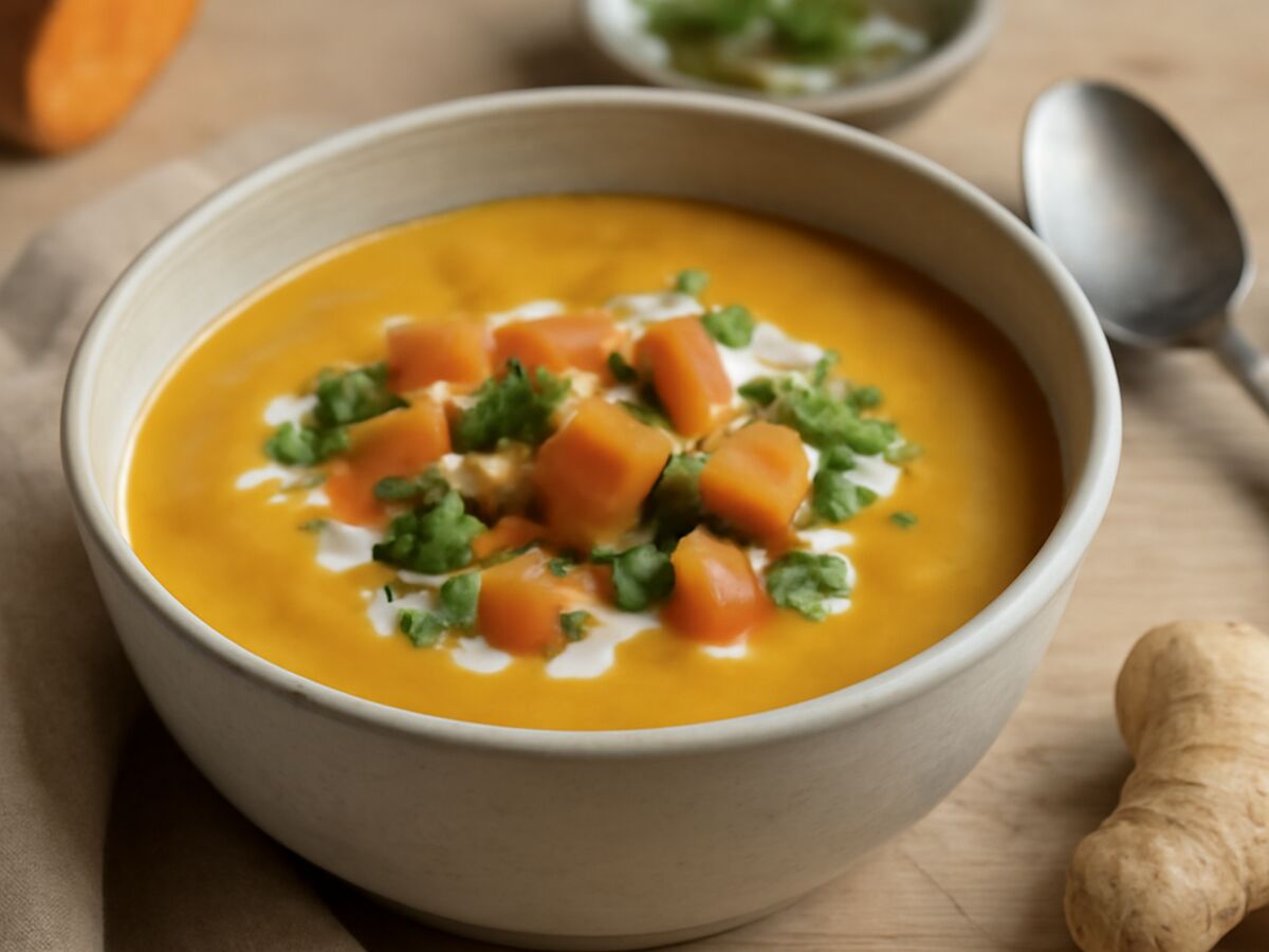 Asiatische Süßkartoffel-Kokos-Suppe aus dem Mixtopf