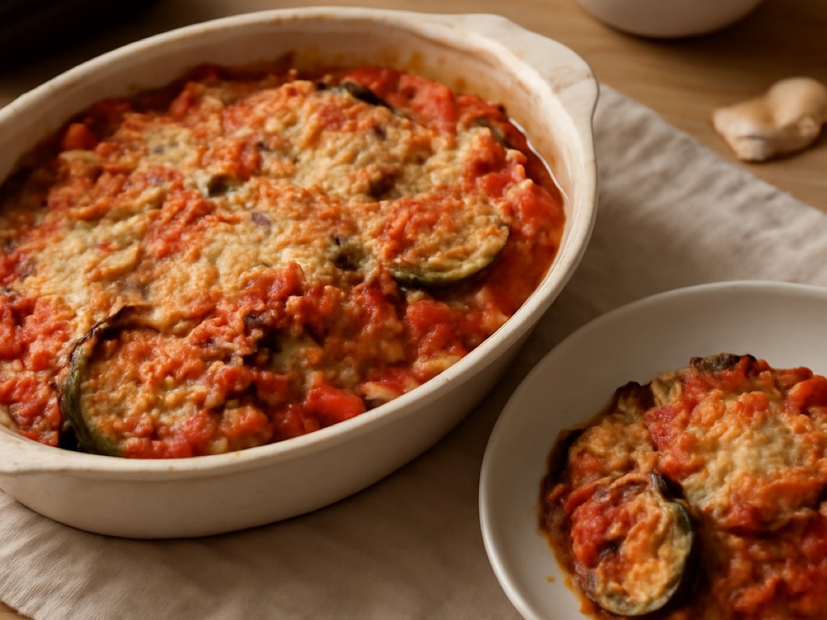 Auberginen-Auflauf mit Tomaten