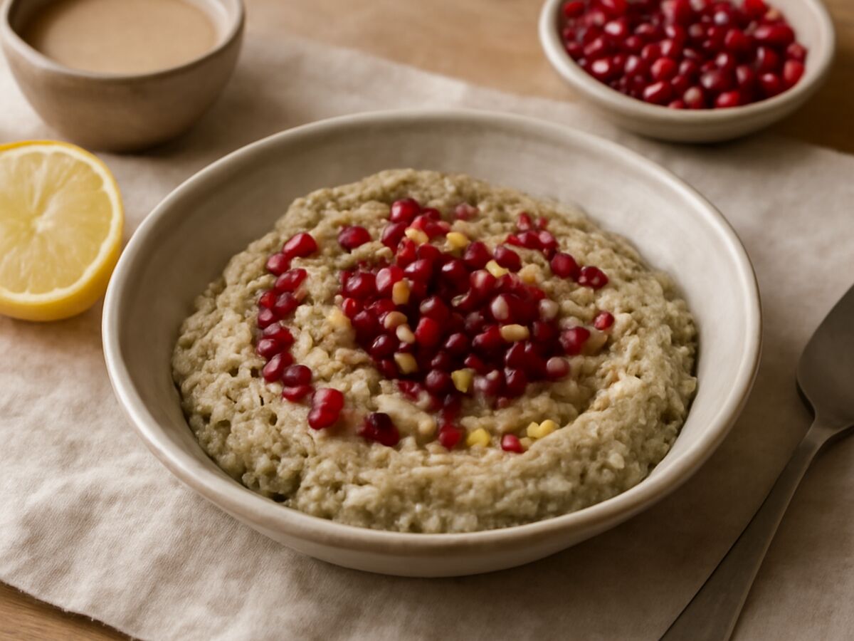 Auberginen-Tahini-Püree mit Granatapfelkernen