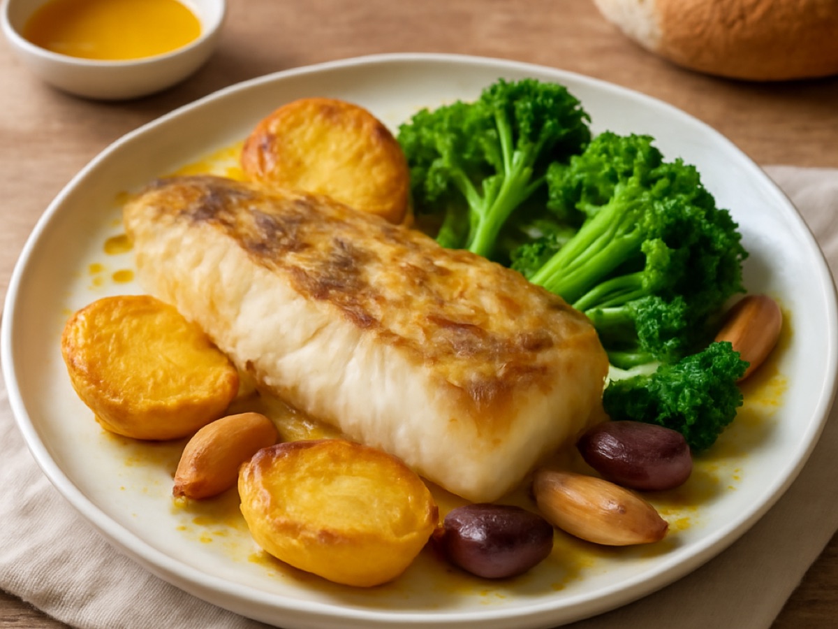Bacalhau à Lagareiro mit Brokkoli