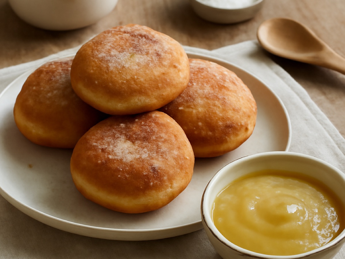 Bauernkrapfen mit Apfelmus