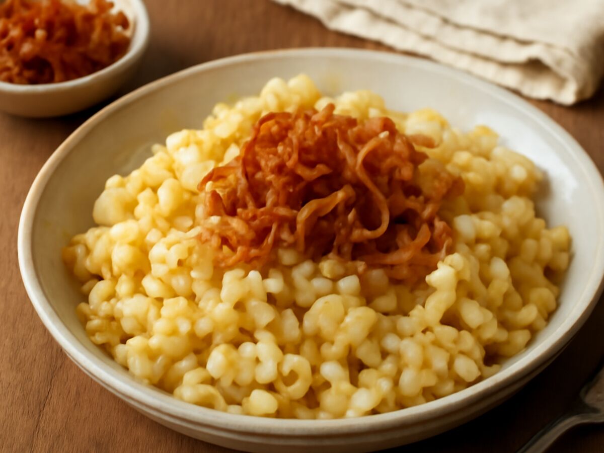 Bayerische Krautspätzle mit Röstzwiebeln