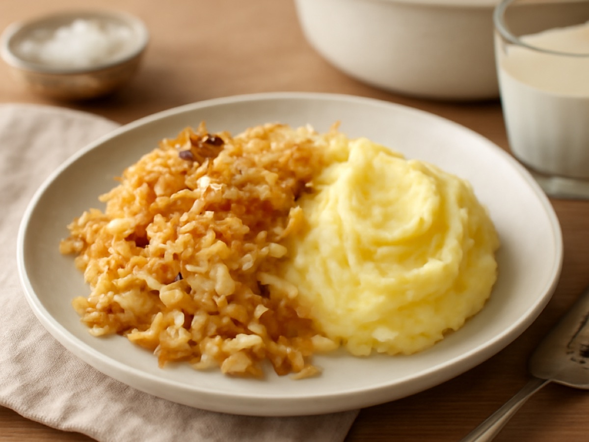 Bayerischer Krautauflauf mit Kartoffelpüree