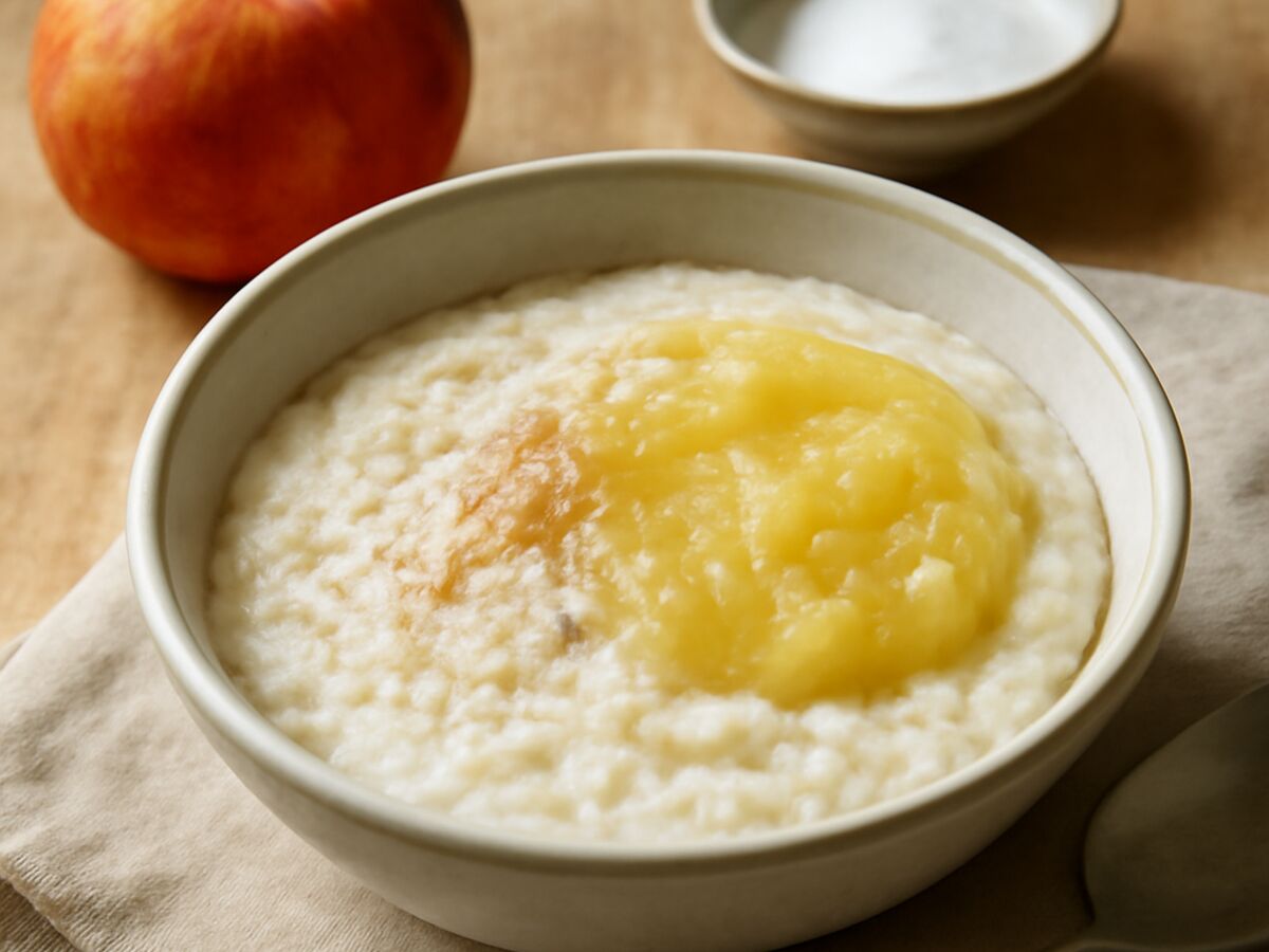 Bayerischer Milchbrei mit Apfelmus