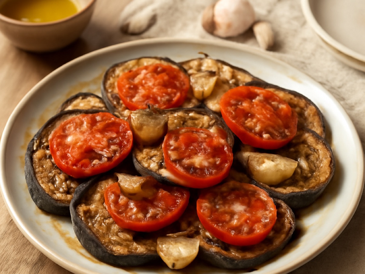 Berenjenas al Horno – Gebackene Auberginen mit Knoblauch und Tomate