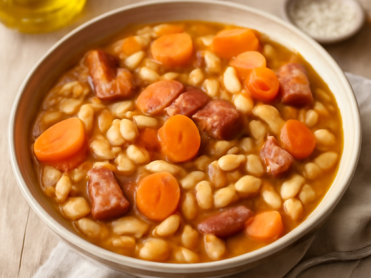 Bohneneintopf nach Balkan-Art mit Speck