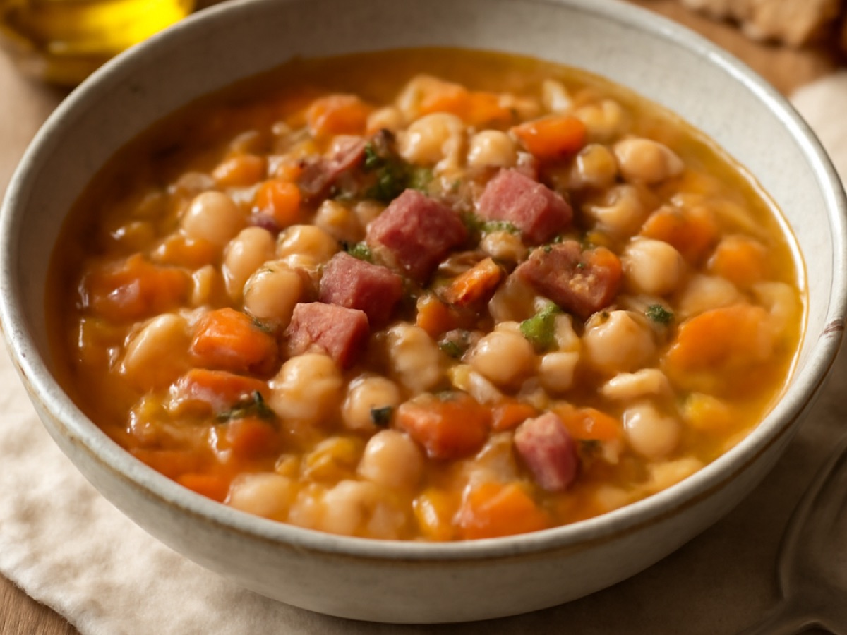 Bosnische Bohnensuppe mit geräuchertem Schinken