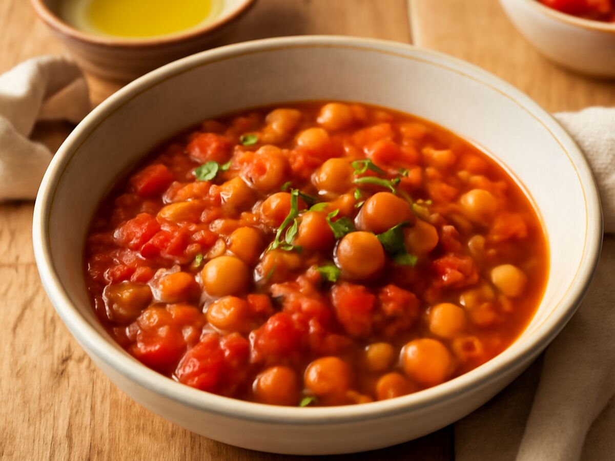 Caldo de Grão com Tomate – Kichererbseneintopf mit Tomaten
