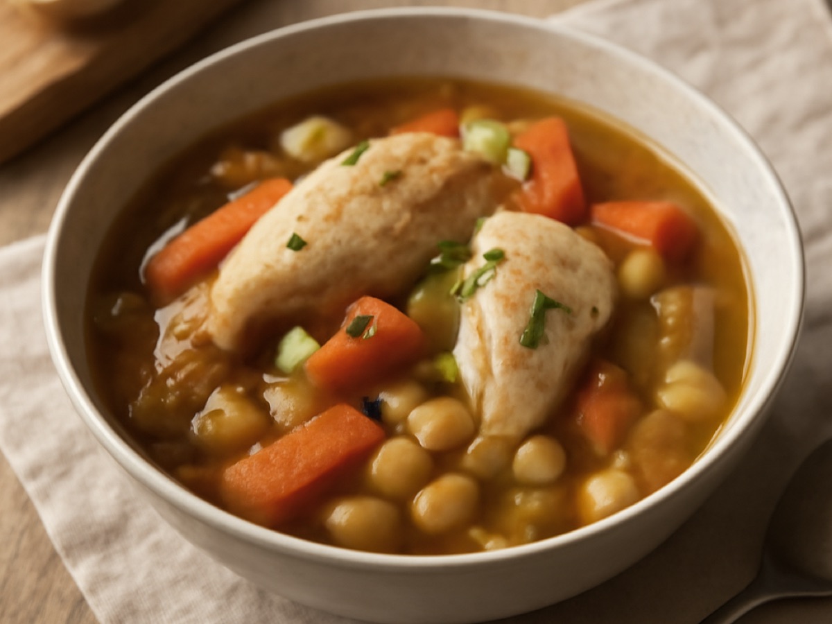 Caldo de Pollo con Garbanzos – Spanische Hühnersuppe mit Kichererbsen
