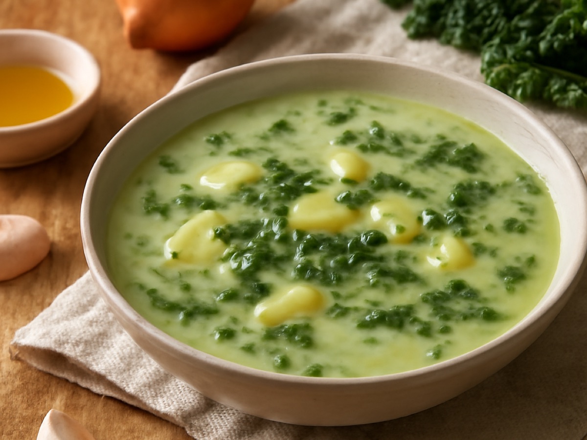 Caldo Verde – Portugiesische Grüne Kohl-Kartoffelsuppe