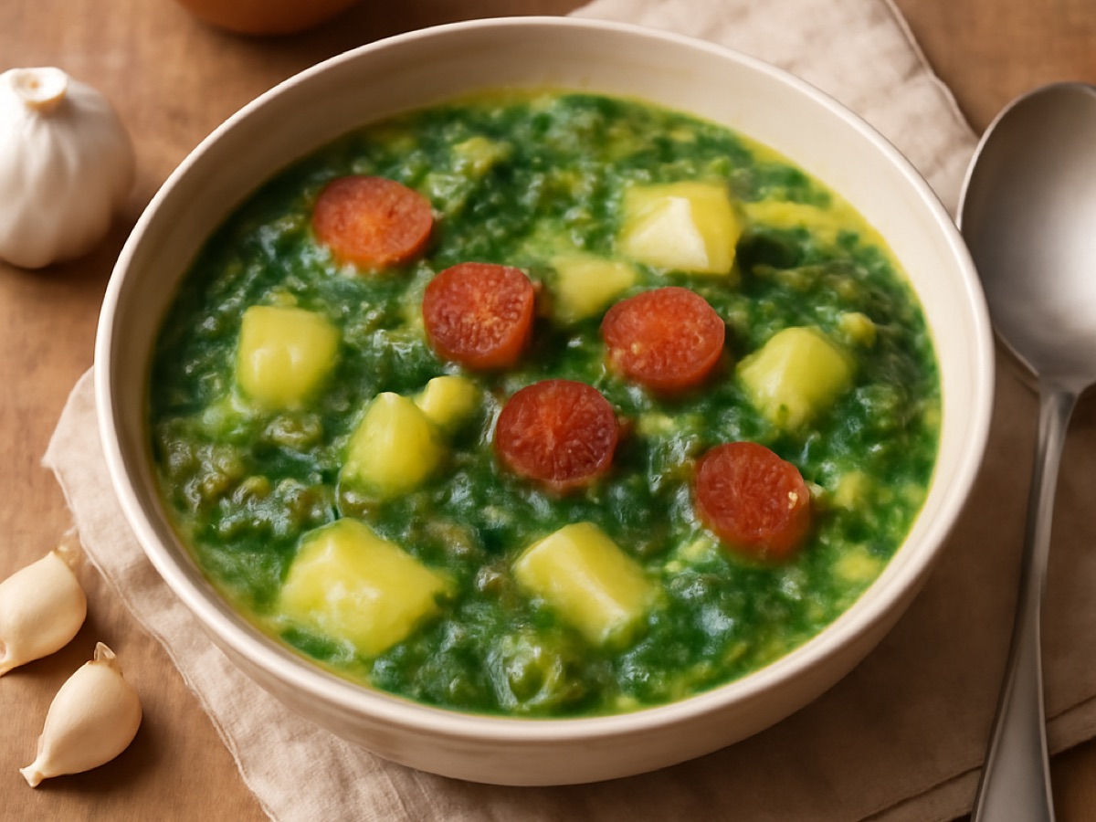 Caldo Verde – Portugiesische Grünkohlsuppe mit Kartoffeln und Chorizo