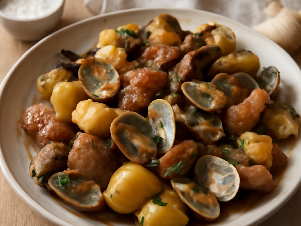 Carne de Porco à Alentejana – Schweinefleisch mit Venusmuscheln
