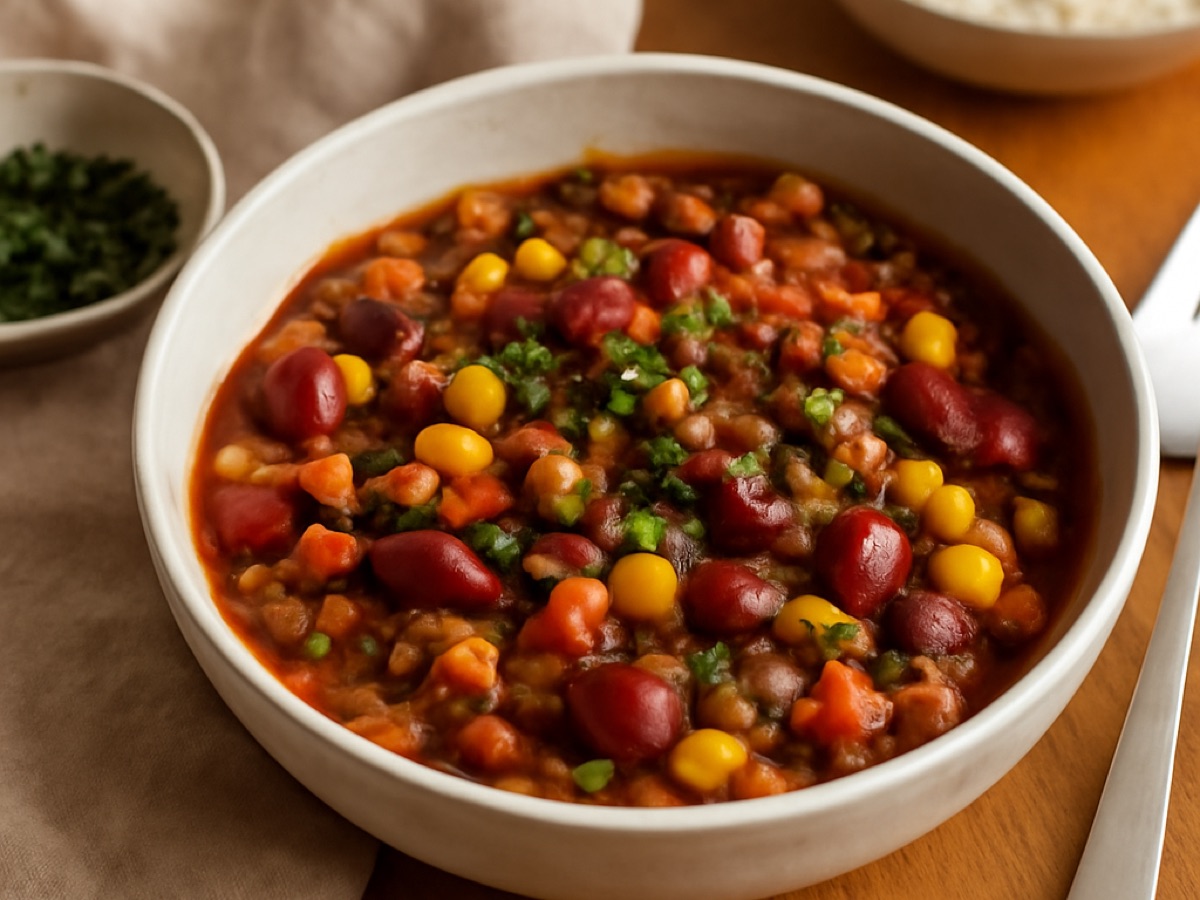 Chili con Carne mit kidneybohnen und Mais