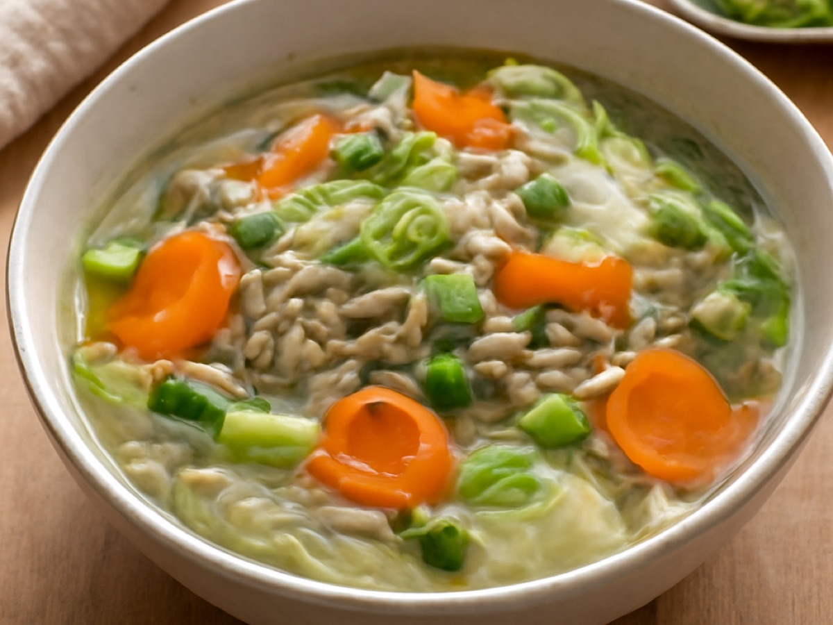 Chinesische Gemüsesuppe mit Glasnudeln