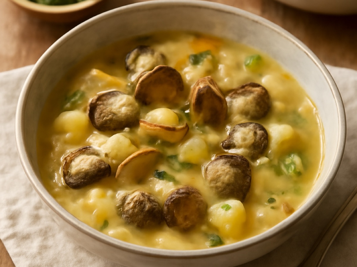 Cockle Chowder – Englische Muschelsuppe mit Kartoffeln