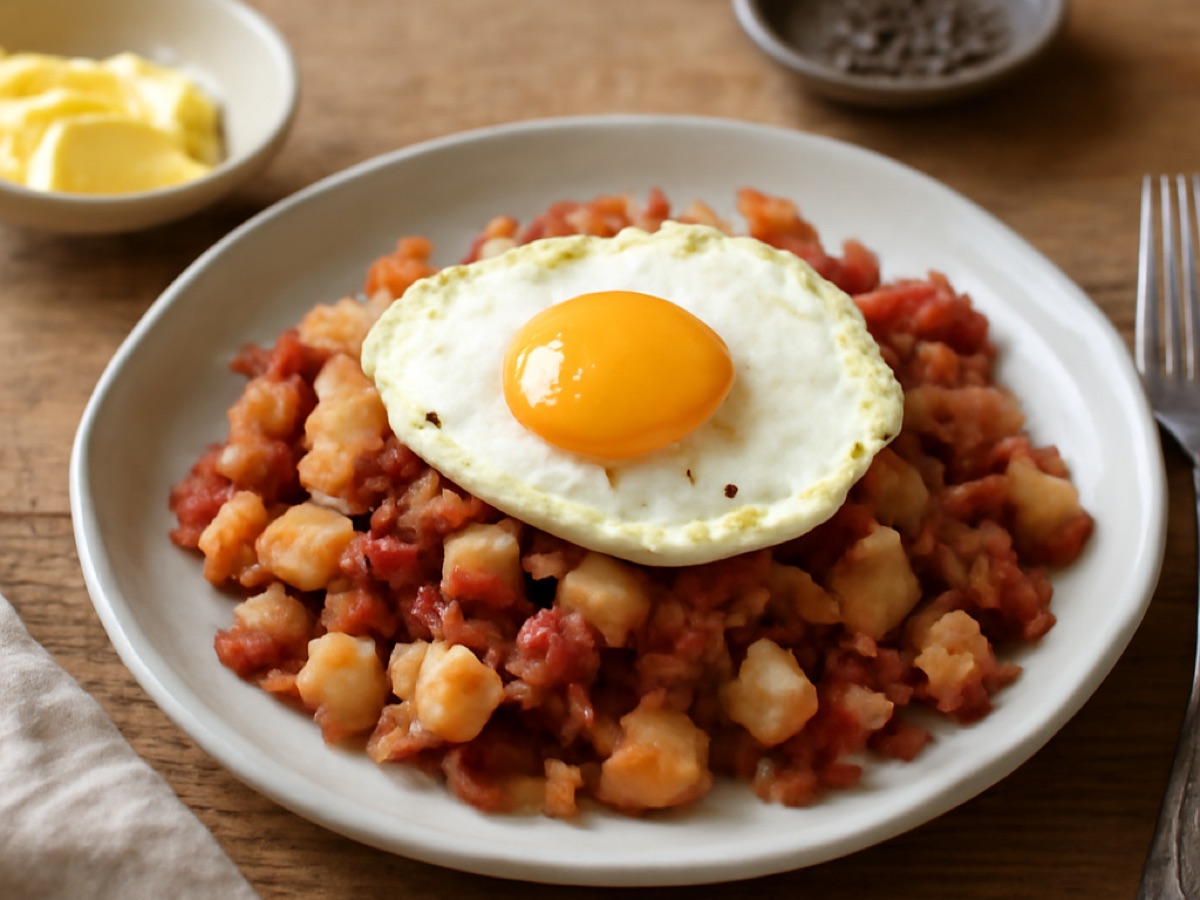 Corned Beef Hash mit Spiegelei