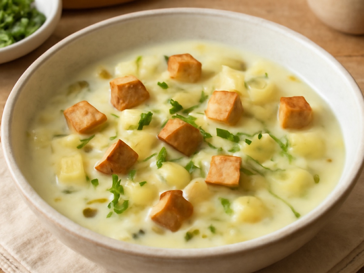 Cullen Skink mit geräuchertem Tofu (vegan)