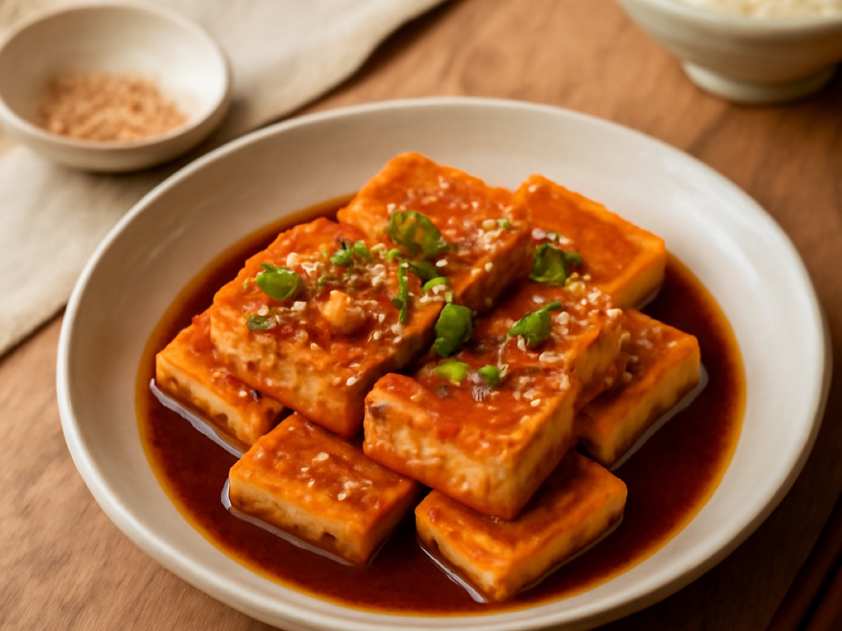 Dubu Jorim – Koreanischer Tofu in würziger Sojasauce