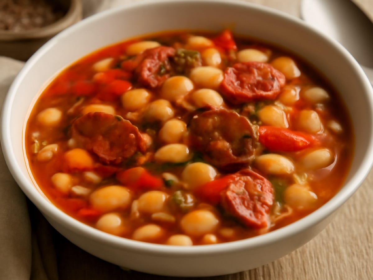 Eintopf mit weißen Bohnen und Chorizo