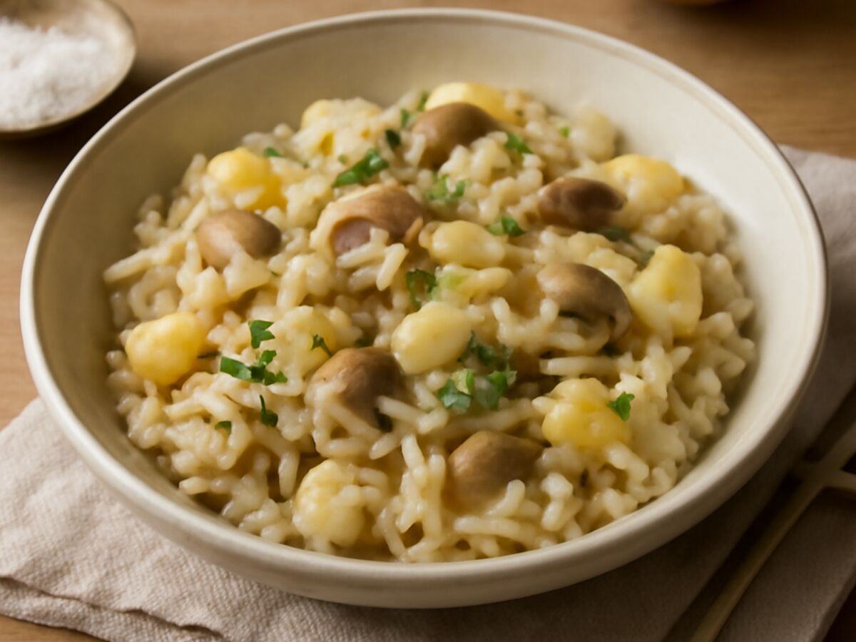 Erdäpfel-Pilz-Risotto