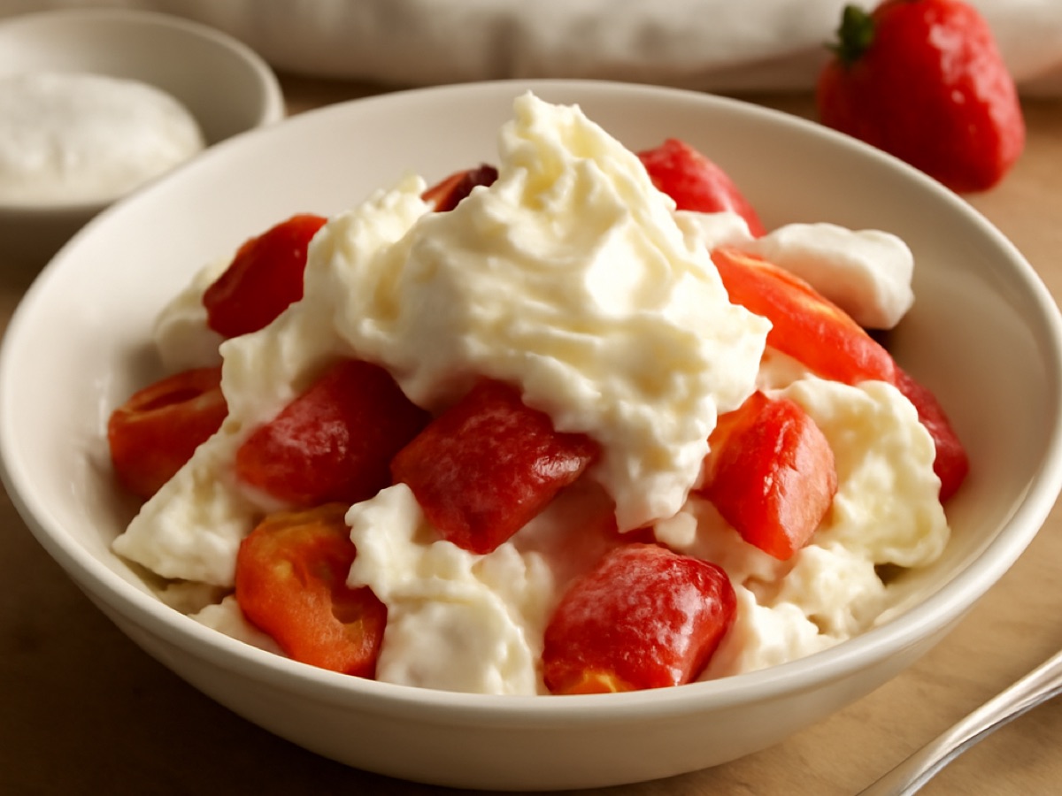 Eton Mess – Traditionelles britisches Dessert mit Erdbeeren und Baiser