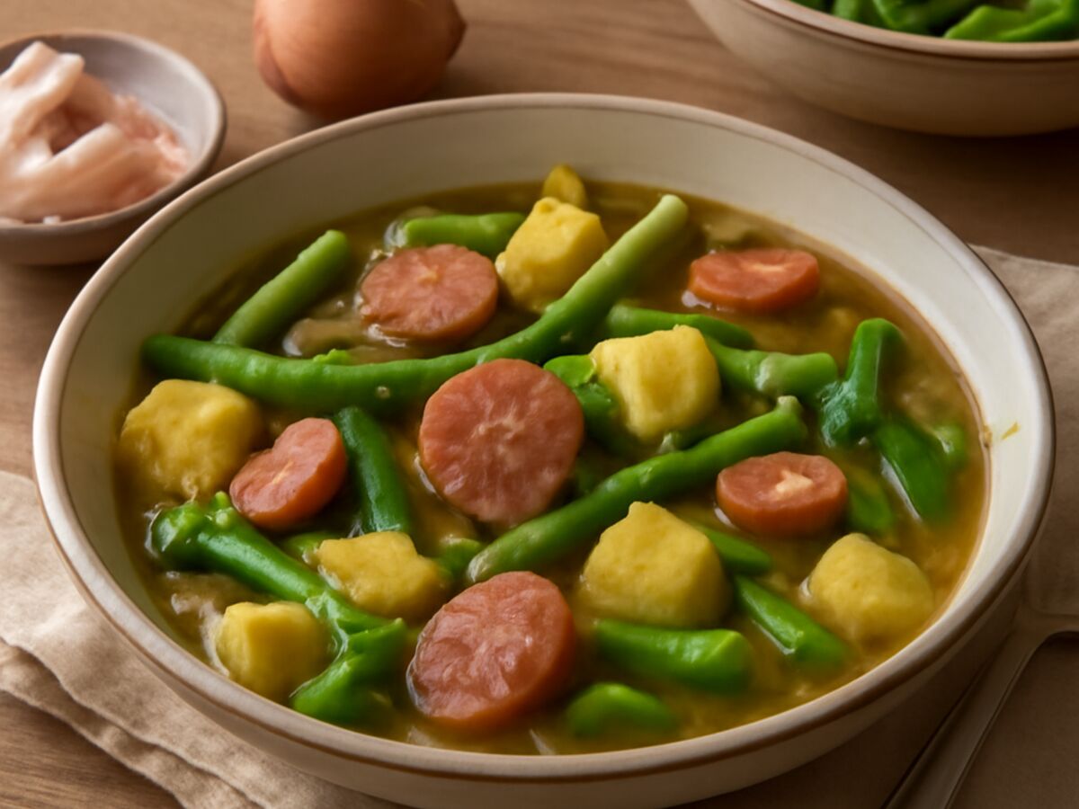 Feijão Verde com Batata e Linguiça – Grüner Bohneneintopf mit Kartoffeln und Wurst