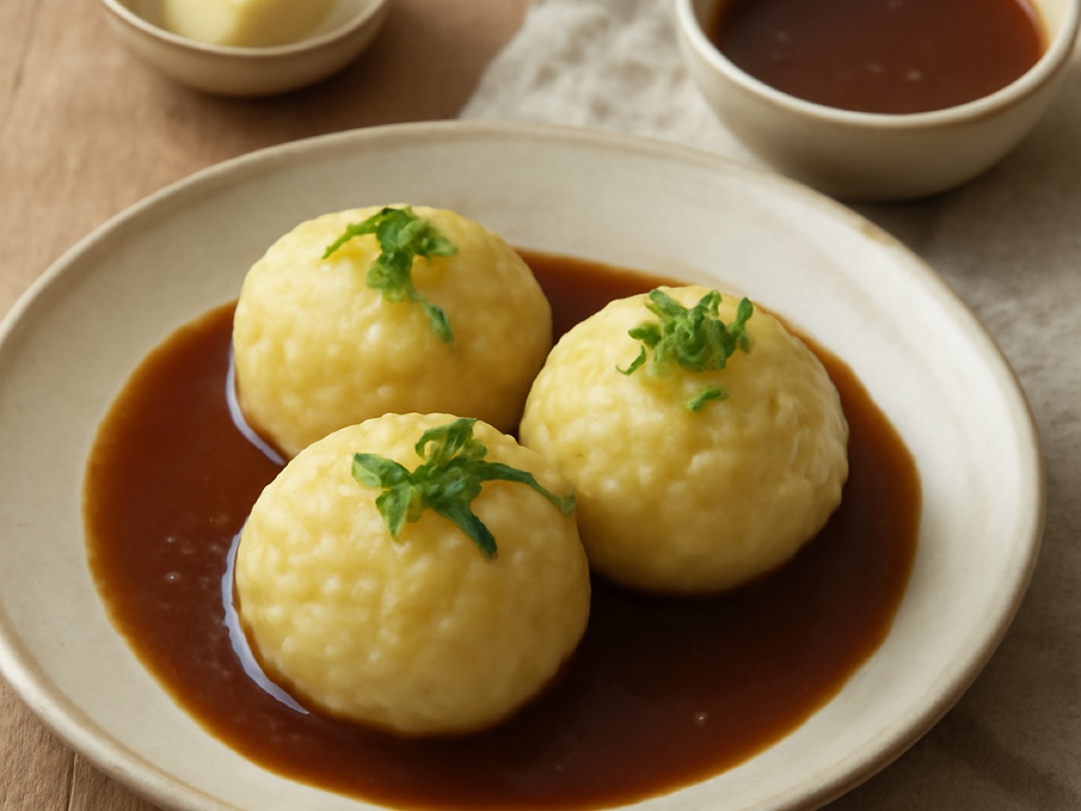 Fränkische Kartoffelknödel mit Bratensoße