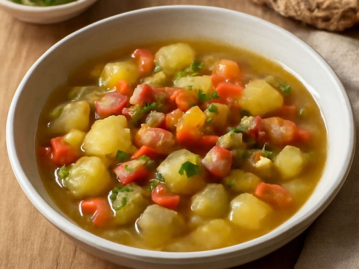Fränkischer Gemüseeintopf mit Kartoffeln und Speck