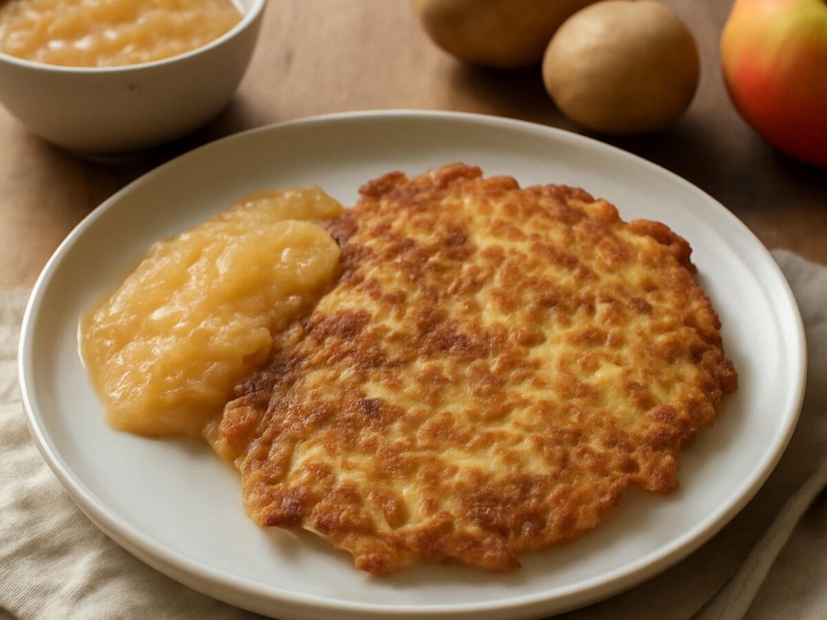 Fränkischer Kartoffelpfannkuchen mit Apfelmus