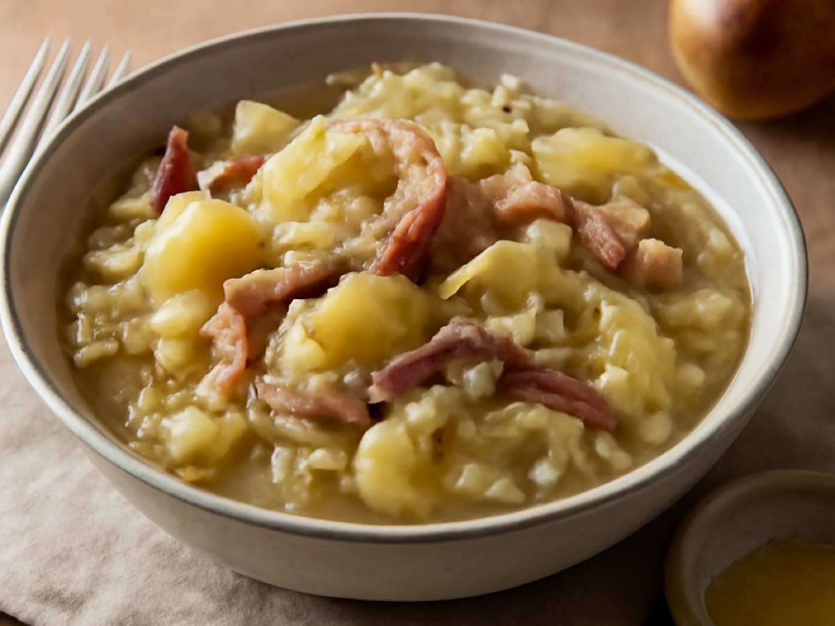 Fränkischer Krauttopf mit Speck und Kartoffeln