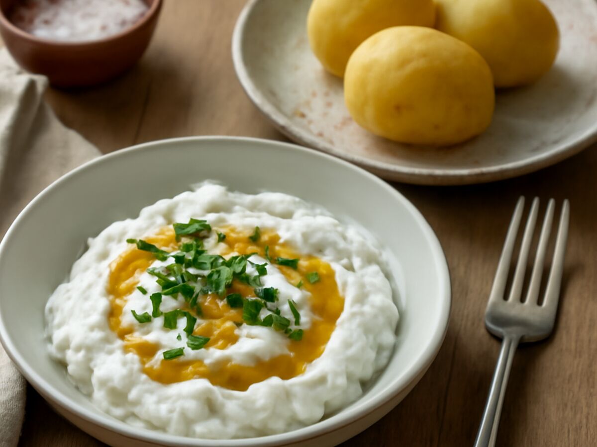 Fränkischer Quark mit Leinöl und Pellkartoffeln