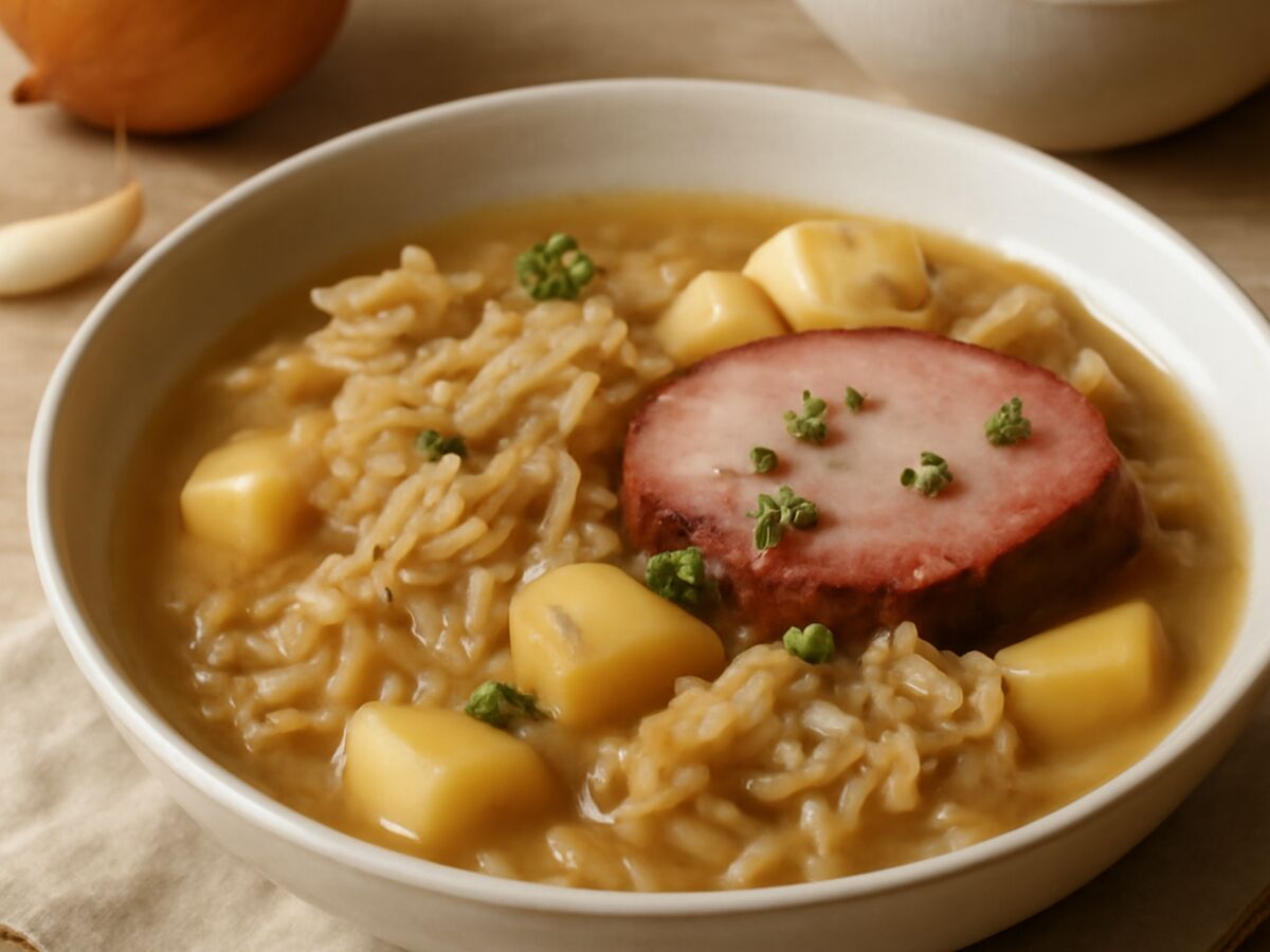 Fränkischer Sauerkrauteintopf mit Kartoffeln und Kasseler