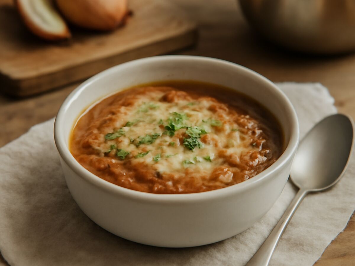 Französische Zwiebelsuppe im Mixtopf
