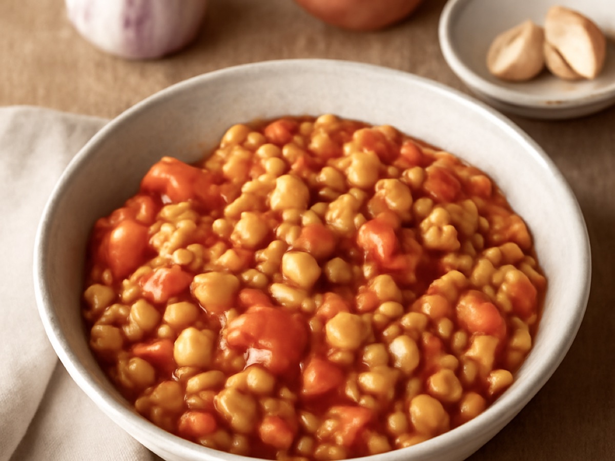 Fregola Sarda mit Kichererbsen und Tomaten
