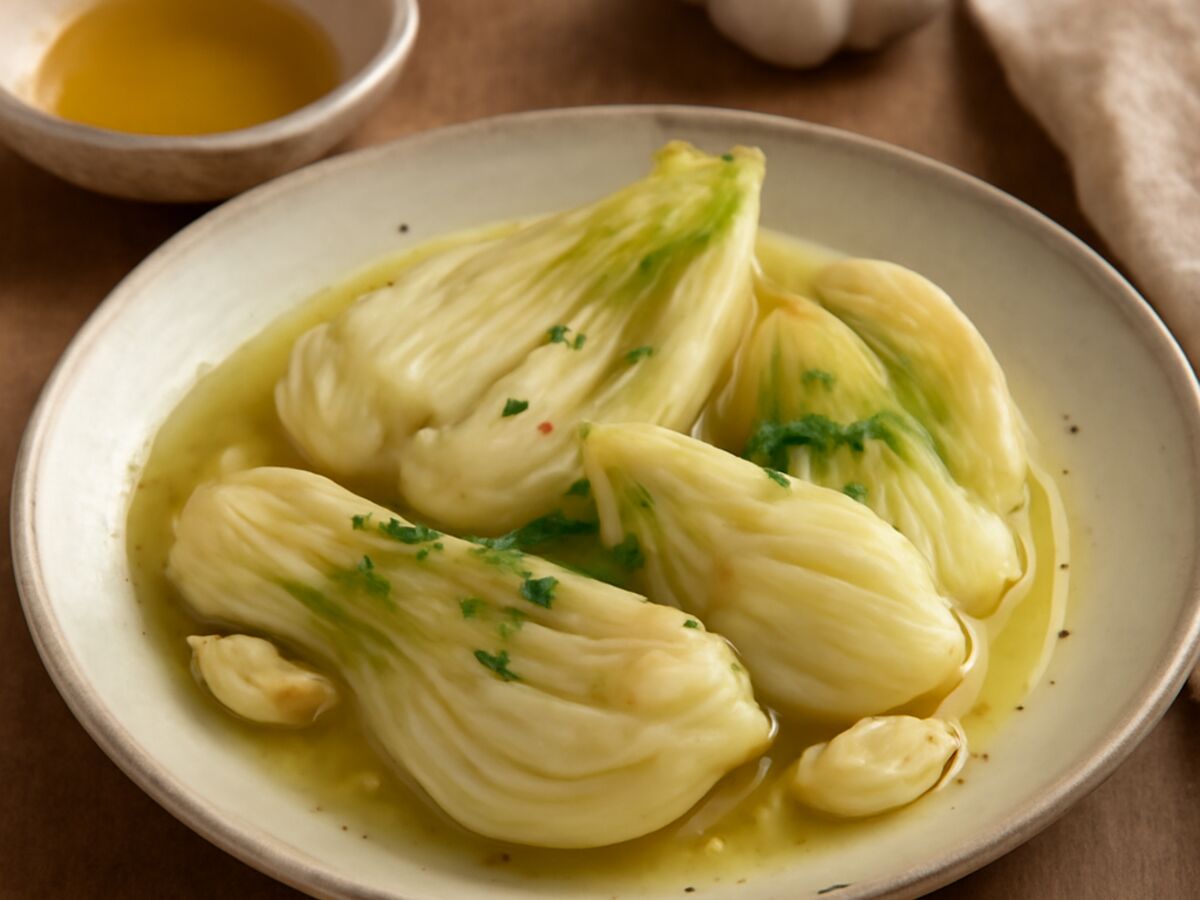 Gedämpfter Fenchel mit Knoblauch-Olivenöl aus dem Mixtopf
