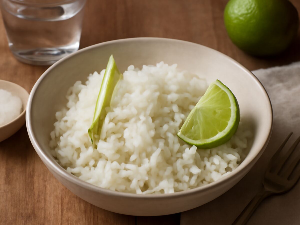 Gedämpfter Jasminreis mit Zitronengras und Limette