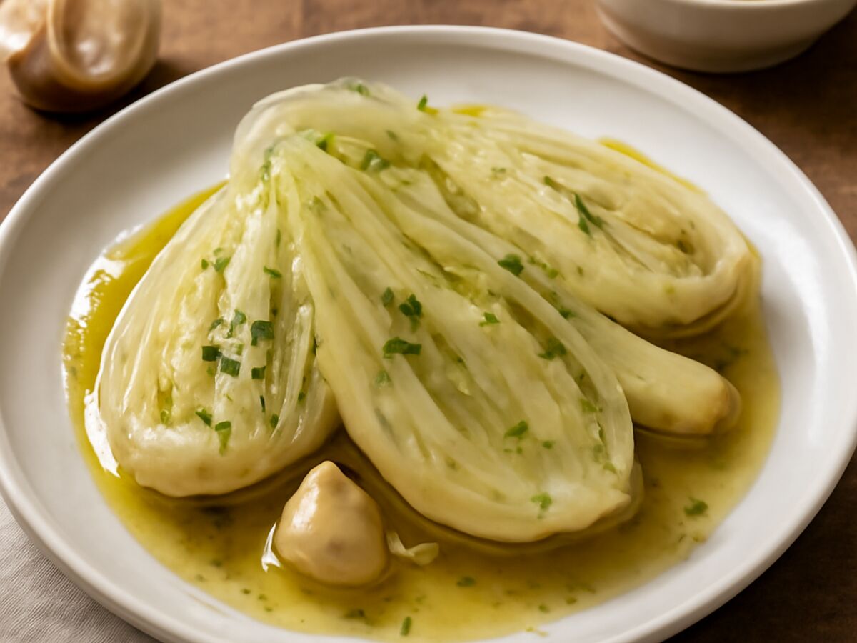 Gedämpfter spanischer Fenchel mit Knoblauch-Olivenöl aus dem Mixtopf