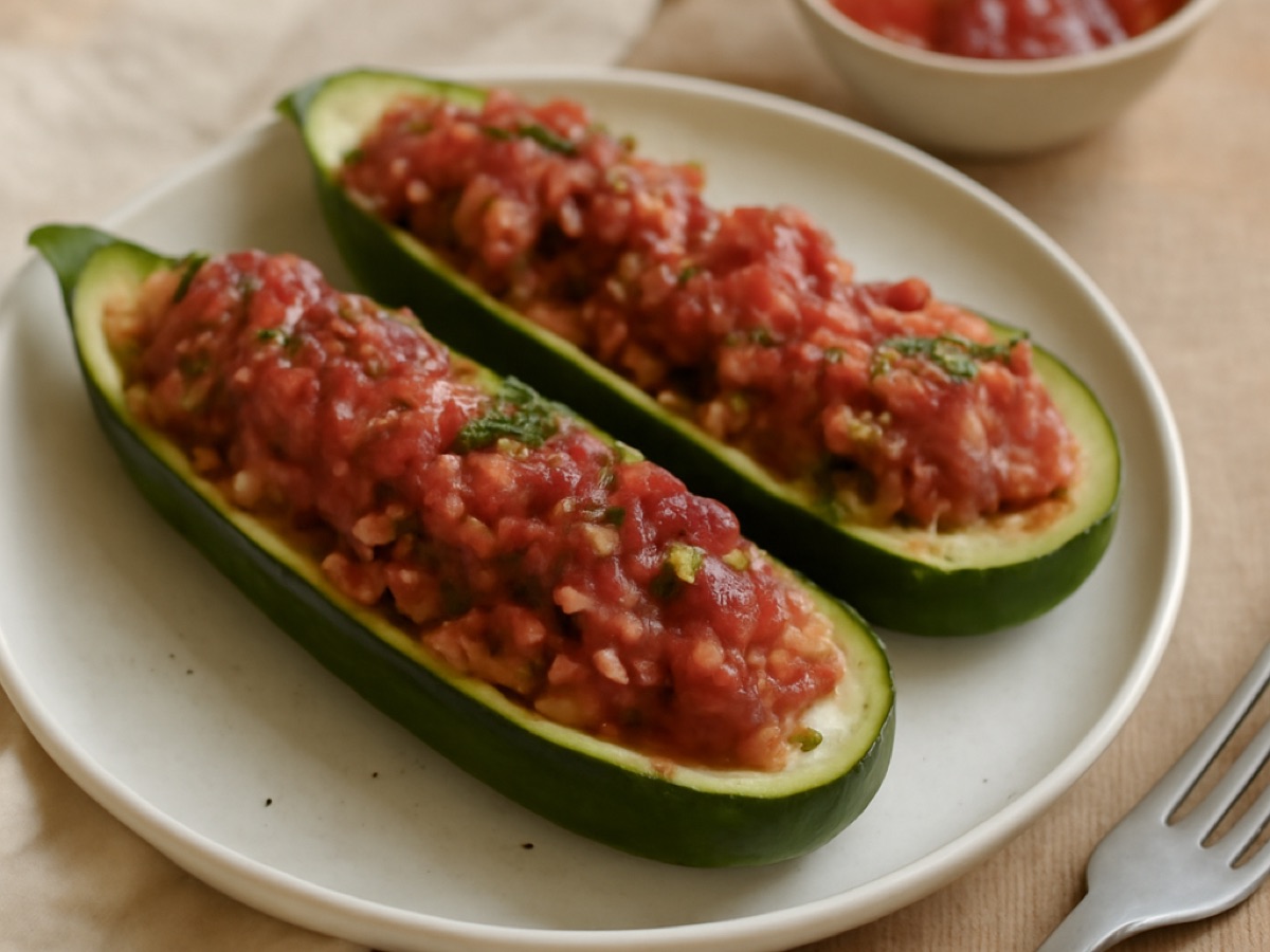 Gefüllte Zucchini mit Hackfleisch