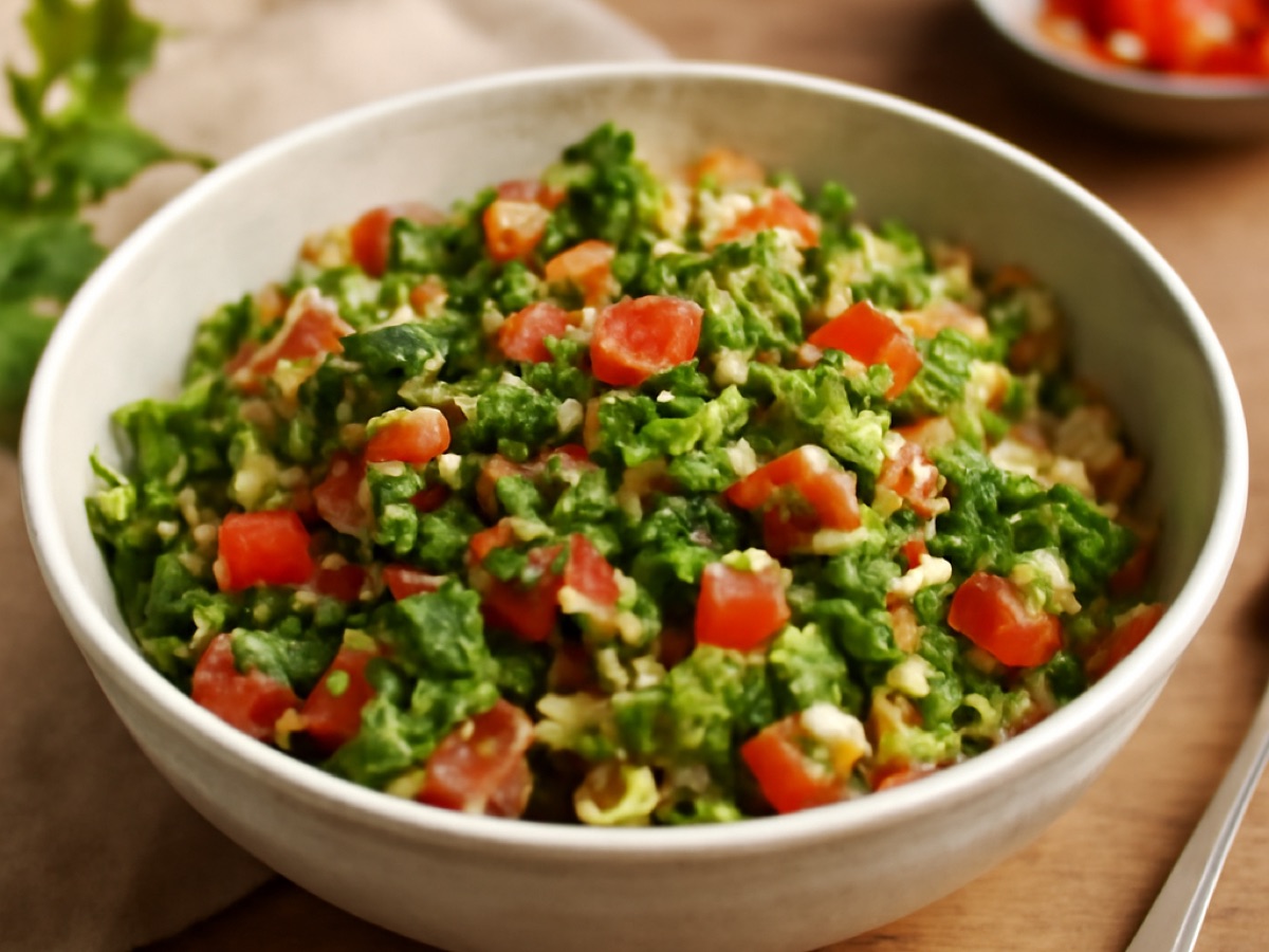 Gemüse-Taboulé mit Petersilie, Minze und Tomaten