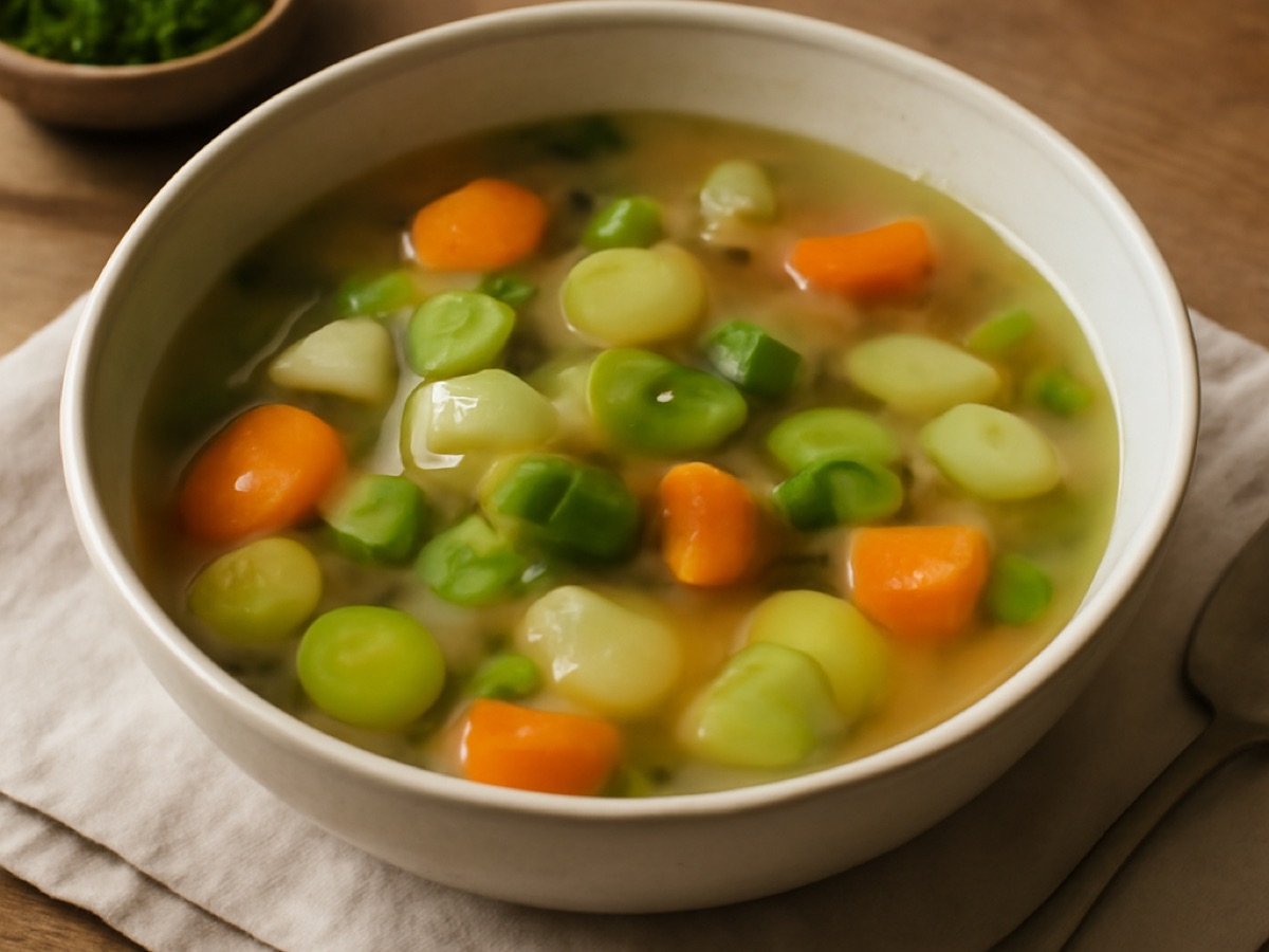 Klare Gemüsesuppe mit Einlage