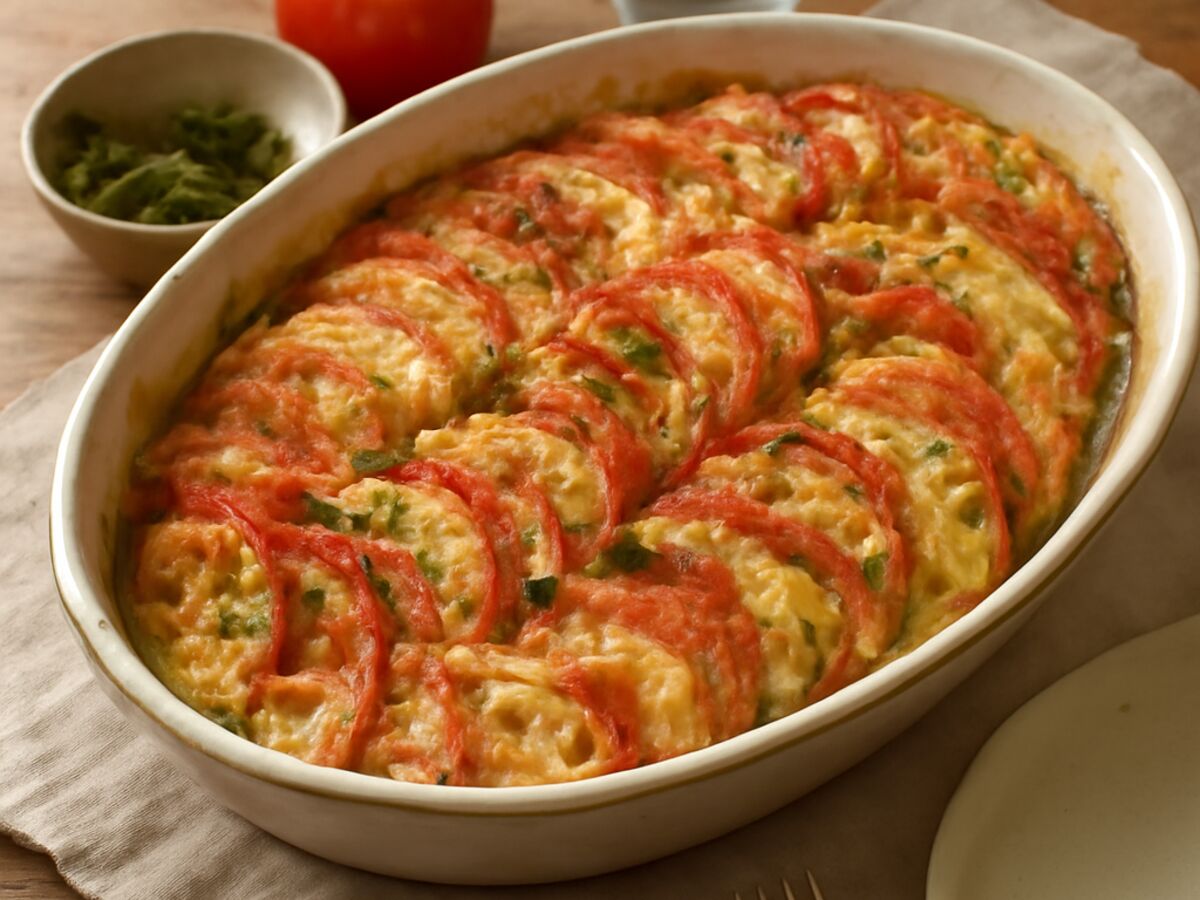 Gratin de Pommes à la Provençale – Französisches Kartoffelgratin mit Tomaten und Kräutern
